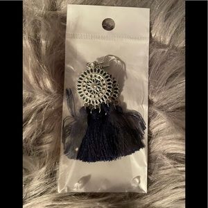 NIB Blue and Silver Dangle Earrings